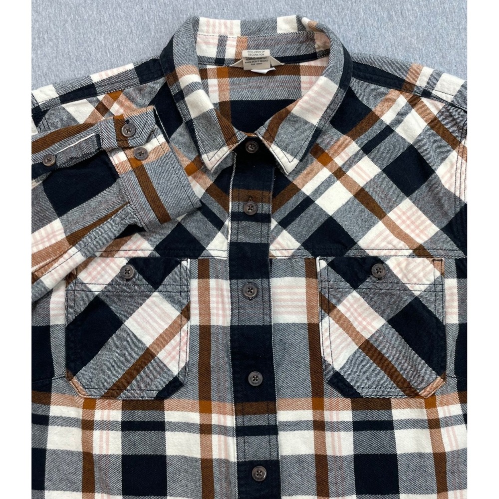 Duluth Trading Shirt Mens XL Plaid 100% Cotton Flannel Button Up Pockets